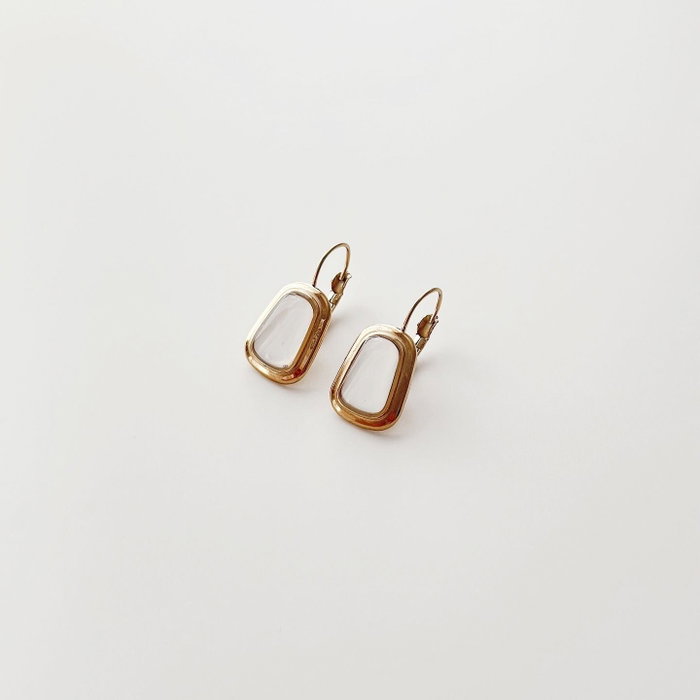 Heliophilia Silver Pendientes de Acero Inoxidable 316L Dorado y Blanco 3 cm